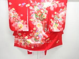 花車模様子供着物(内袖・長襦袢付き)